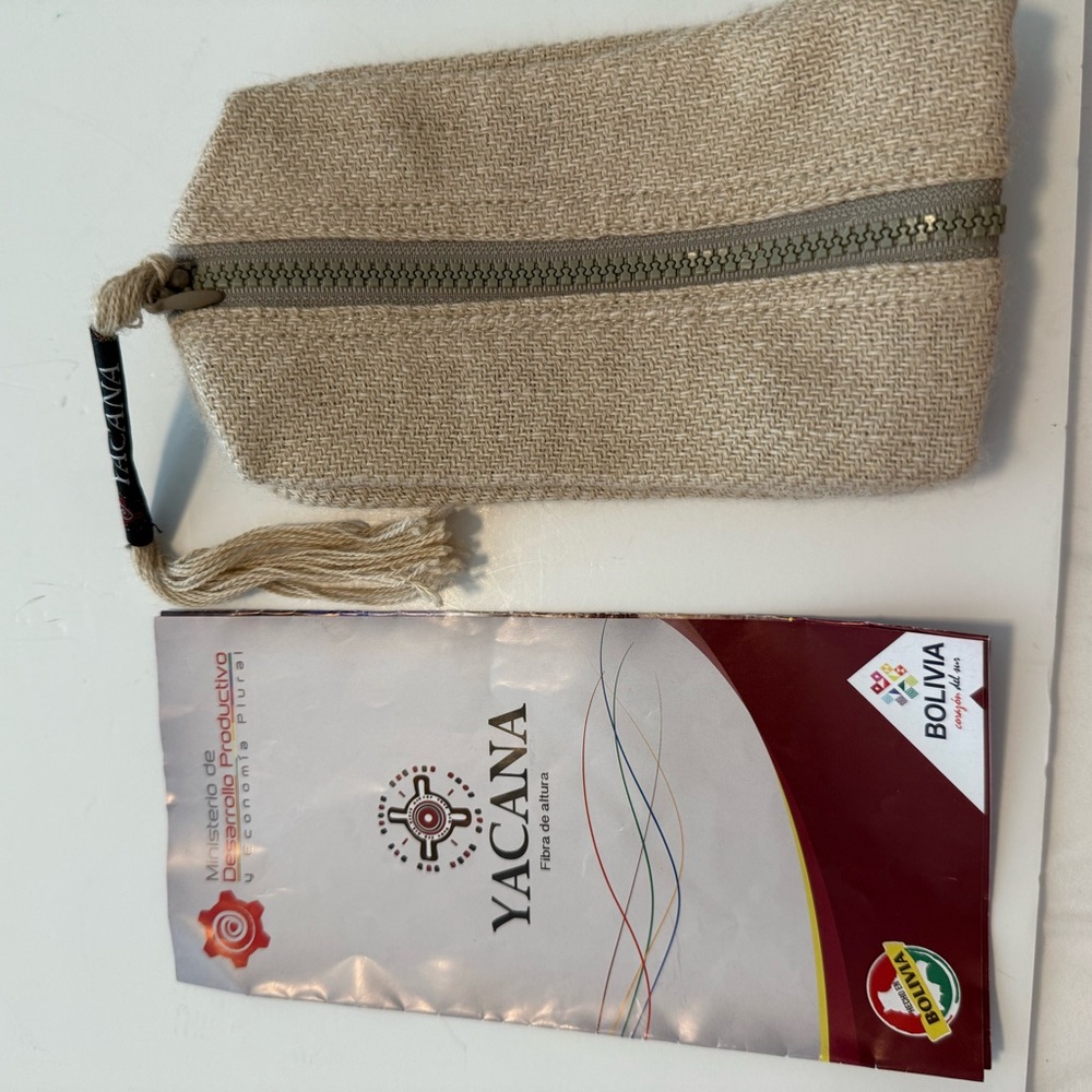 Yacana Beige Canvas Toiletry Pouch with Tassel